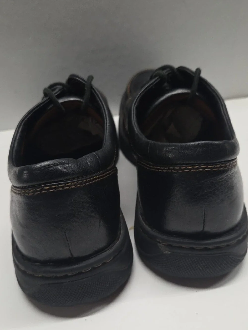 Born Mens Black Leather Lace-Up Derbys Size 12